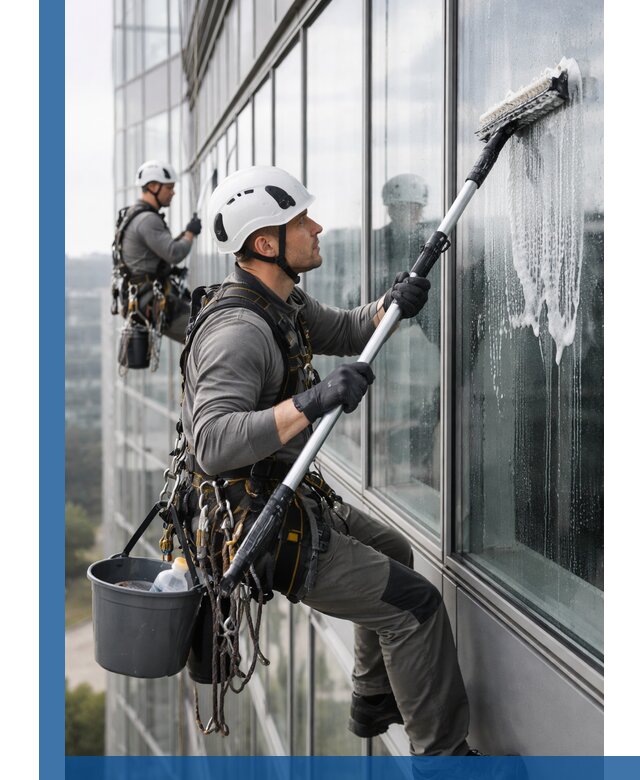 Высотная мойка сплошного остекления с выездом в Кинешме