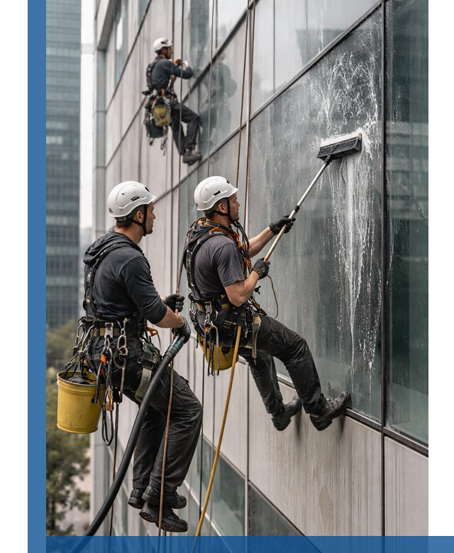 Профессиональная высотная мойка фасадов зданий в Кинешме