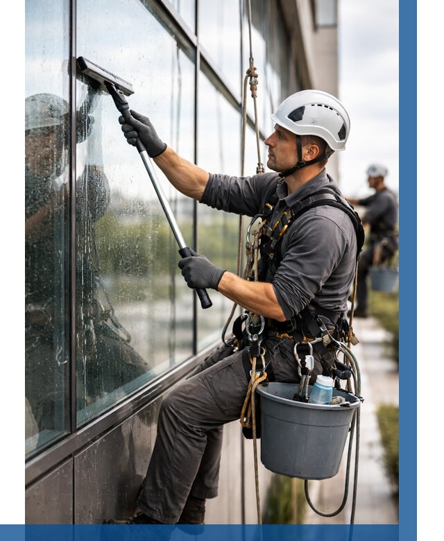 Мойка стеклянных фасадов в Кинешме от 202 р. | ВЫСОТНИК-Кнш