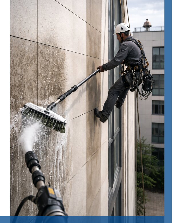 Мойка фасада из керамогранита в Кинешме от 303 р. | ВЫСОТНИК-Кнш