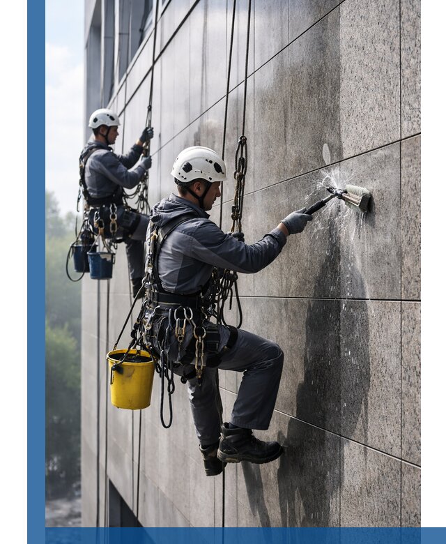 Профессиональная мойка фасада из керамогранита в Кинешме