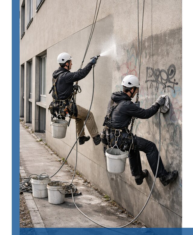 Антиграффити покрытие фасада с защитой от надписей в Кинешме