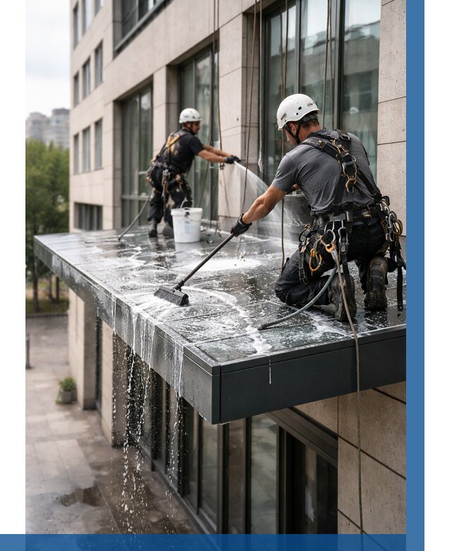 Мойка козырьков и навесов в Кинешме от 3537 р. | ВЫСОТНИК-Кнш