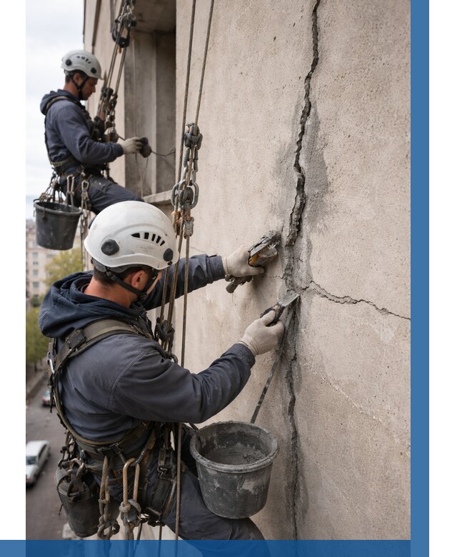 Заделка трещин на фасаде в Кинешме от 910 р. | ВЫСОТНИК-Кнш