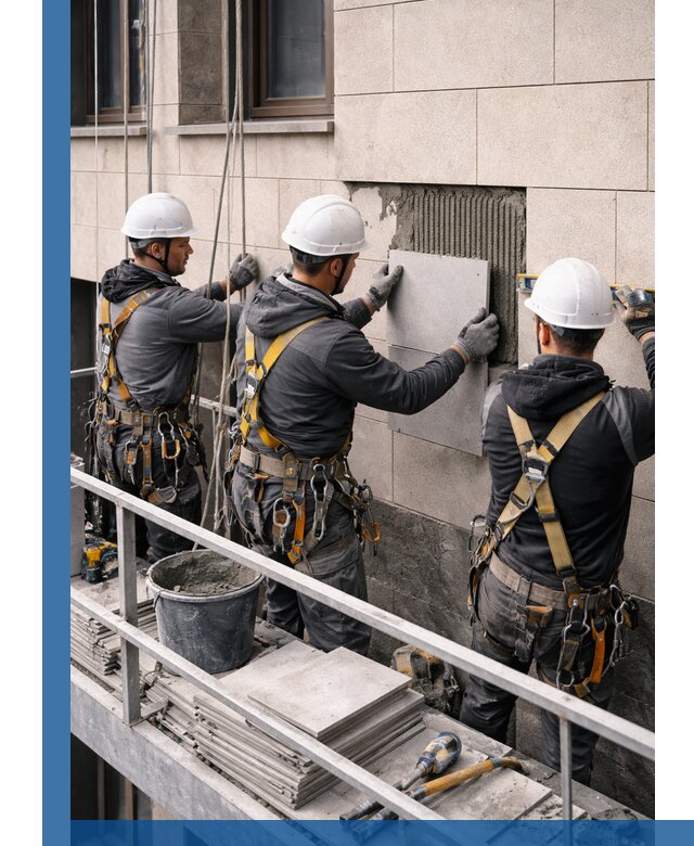 Ремонт облицовки фасада плиткой в Кинешме с гарантией