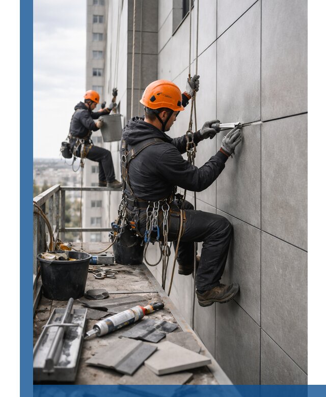 Профессиональный ремонт фасада из керамогранита в Кинешме