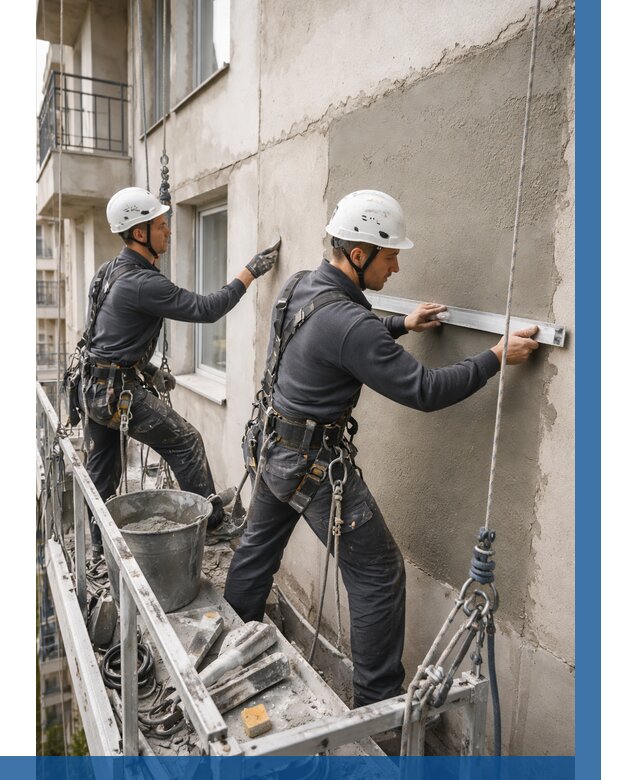 Штукатурка фасада на высоте в Кинешме от 910 р. | ВЫСОТНИК-Кнш