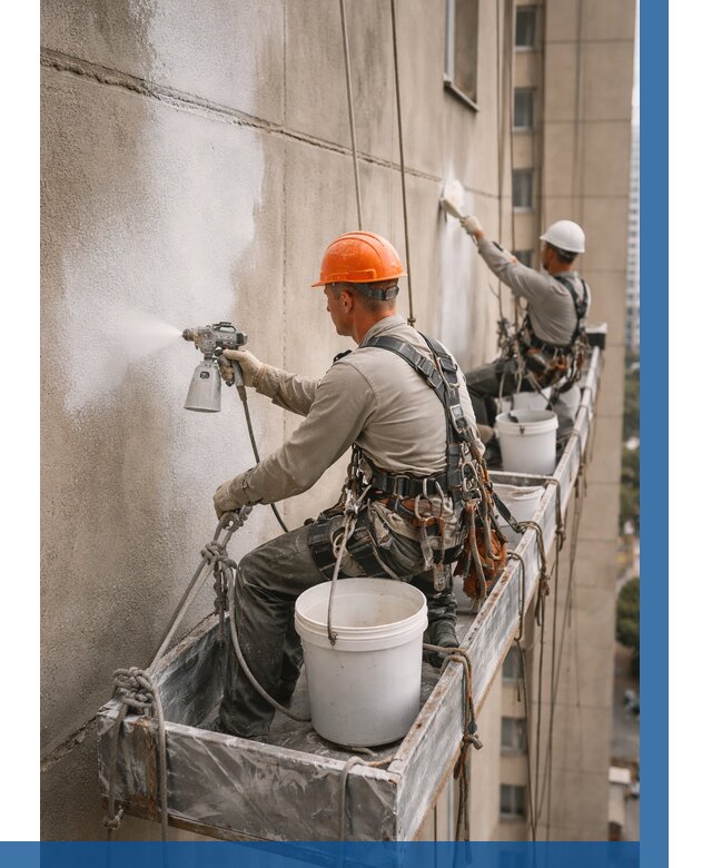 Грунтовка фасада на высоте в Кинешме от 121 р. | ВЫСОТНИК-Кнш