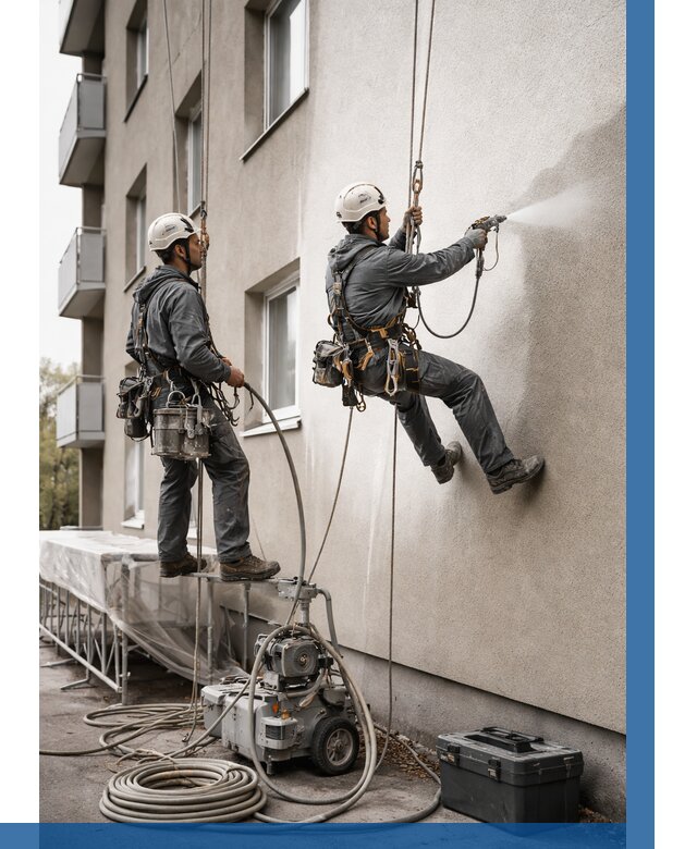 Безвоздушная покраска фасада в Кинешме от 222 р/м² | ВЫСОТНИК-Кнш