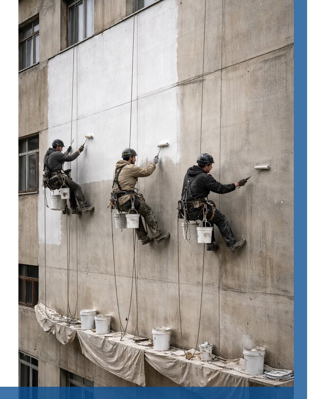 Покраска бетонного фасада в Кинешме от 354 р за м2 | ВЫСОТНИК-Кнш