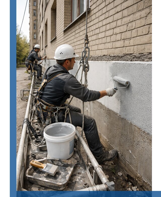 Окраска цоколя здания в Кинешме профессионально и надежно