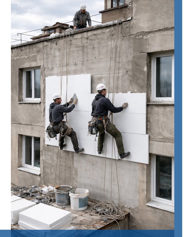 Утепление фасада пенополистиролом в Кинешме от 1819 р. | ВЫСОТНИК-Кнш