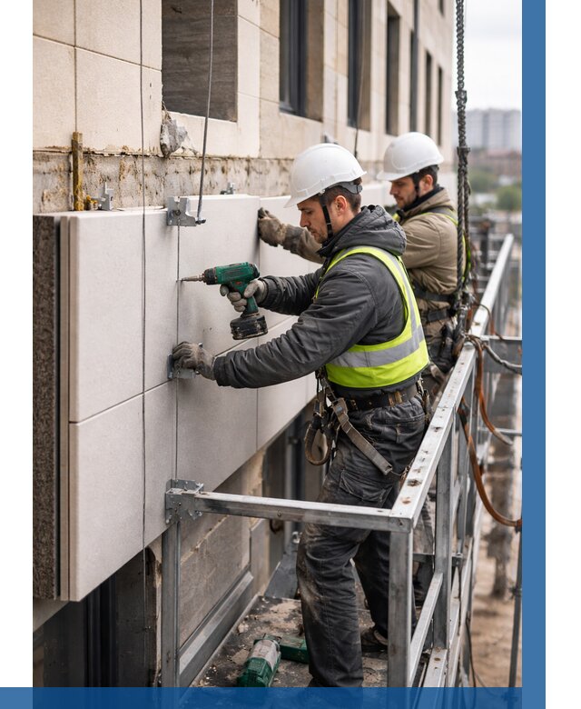 Монтаж фасадных термопанелей в Кинешме от 1516 р. | ВЫСОТНИК-Кнш