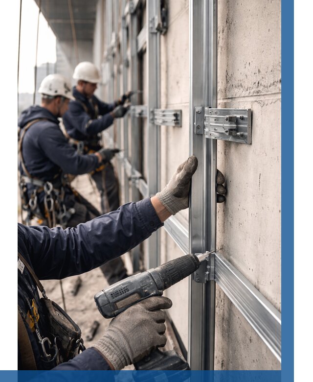 Монтаж подсистемы вентфасада в Кинешме от 859 р. | ВЫСОТНИК-Кнш