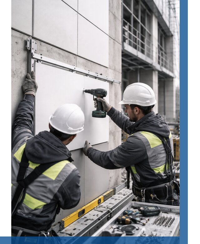 Монтаж композитных панелей фасада в Кинешме от 2527 р. | ВЫСОТНИК-Кнш