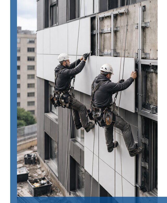 Монтаж композитных панелей фасада в Кинешме под ключ