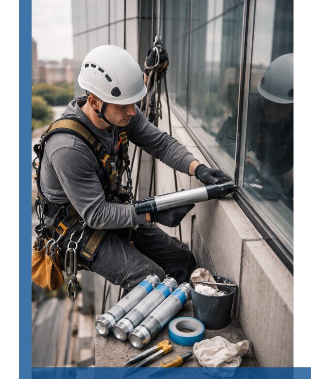 Герметизация стыков витража в Кинешме для герметичных фасадов