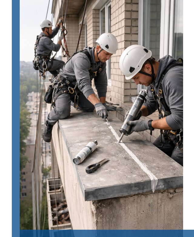 Герметизация балконного козырька в Кинешме профессионально