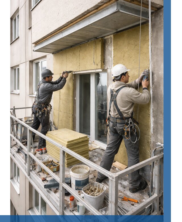 Утепление балкона снаружи в Кинешме от 1617 р. под ключ ВЫСОТНИК-Кнш