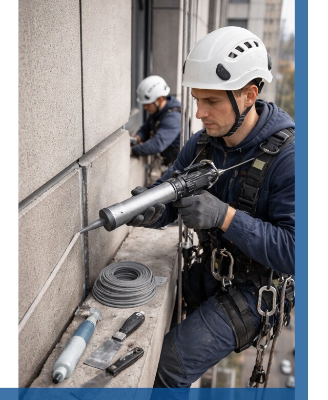 Герметизация деформационных швов фасада в Кинешме от 707 | ВЫСОТНИК-Кнш