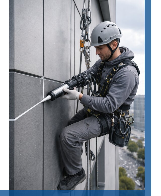 Герметизация стыков фасадных панелей в Кинешме от 6570 р.| ВЫСОТНИК-Кнш