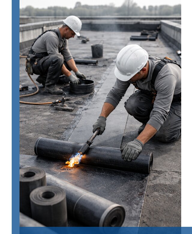 Ремонт рулонной кровли в Кинешме герметизация и восстановление