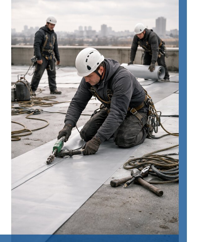 Ремонт мембранной кровли в Кинешме от 1819 р./м2 | ВЫСОТНИК-Кнш