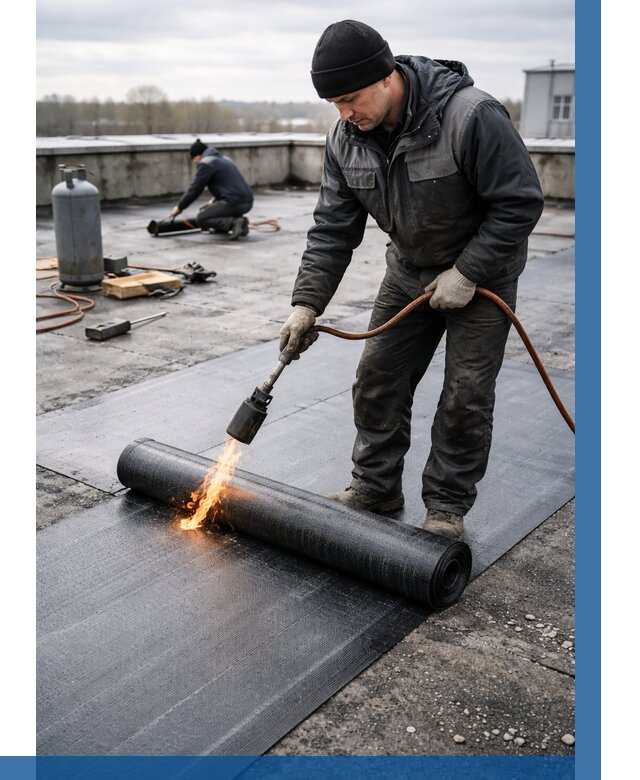 Ремонт наплавляемой кровли в Кинешме от 707 р. | ВЫСОТНИК-Кнш