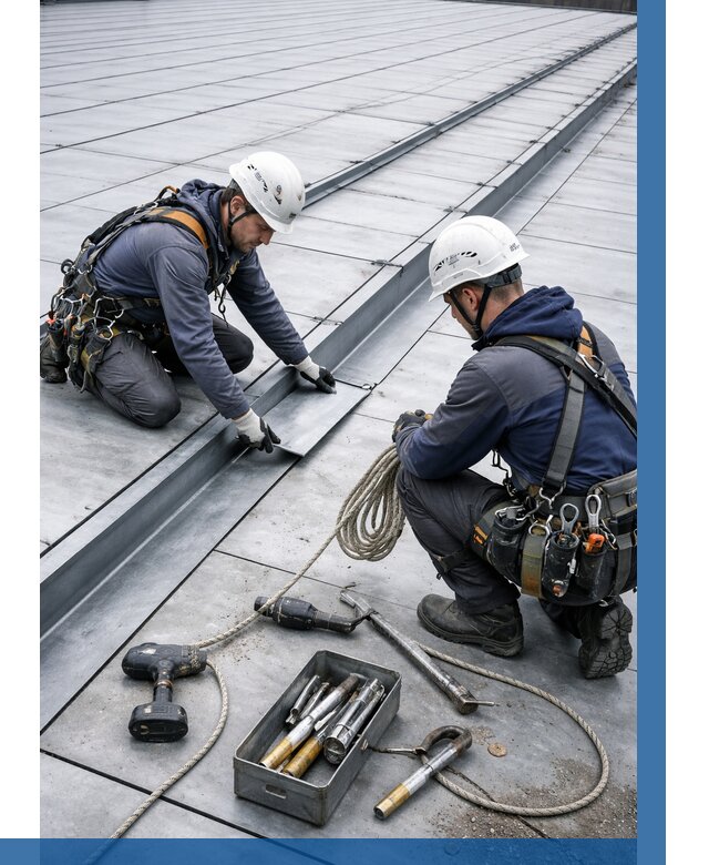 Ремонт фальцевой кровли в Кинешме от 707 р. | ВЫСОТНИК-Кнш