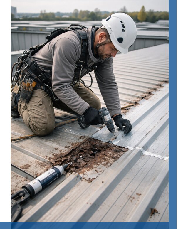 Ремонт профнастила на кровле в Кинешме от 707 р. | ВЫСОТНИК-Кнш