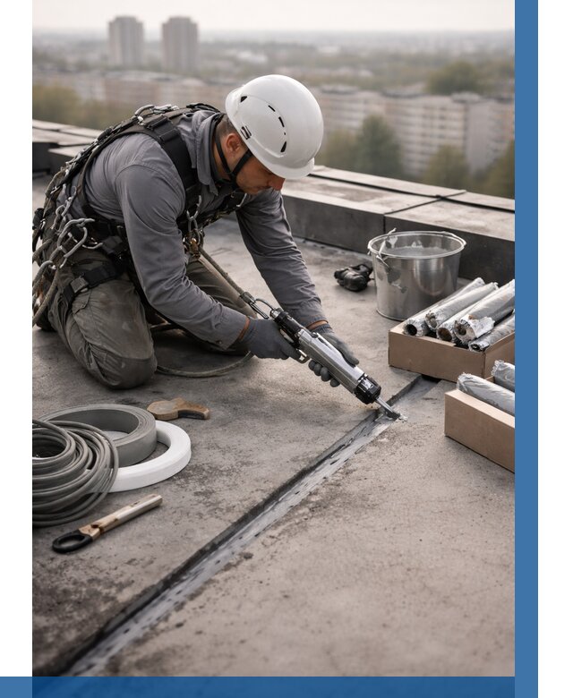 Герметизация швов кровли в Кинешме от 455 р./м2 | ВЫСОТНИК-Кнш