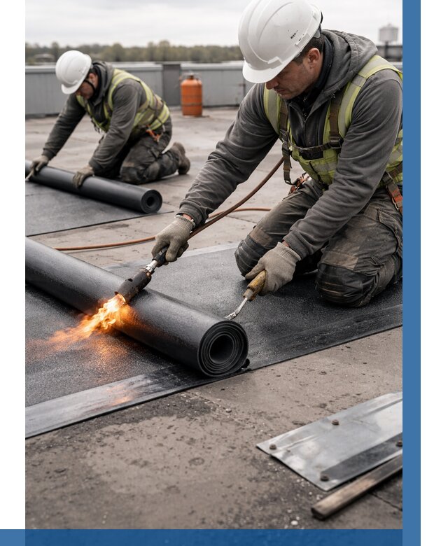 Монтаж наплавляемой кровли в Кинешме от 859 р. — ВЫСОТНИК-Кнш