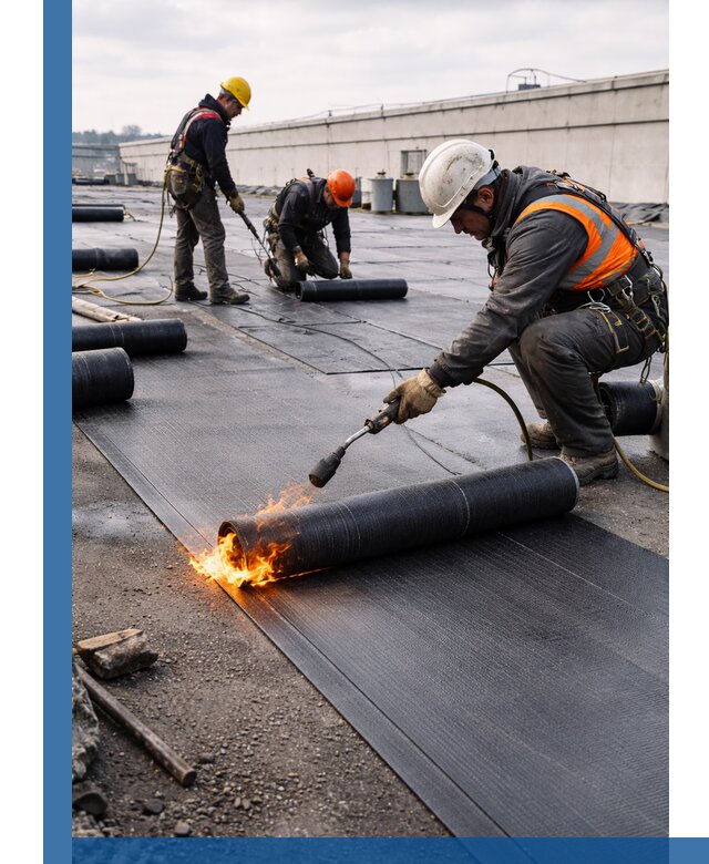 Монтаж наплавляемой кровли в Кинешме профессионально