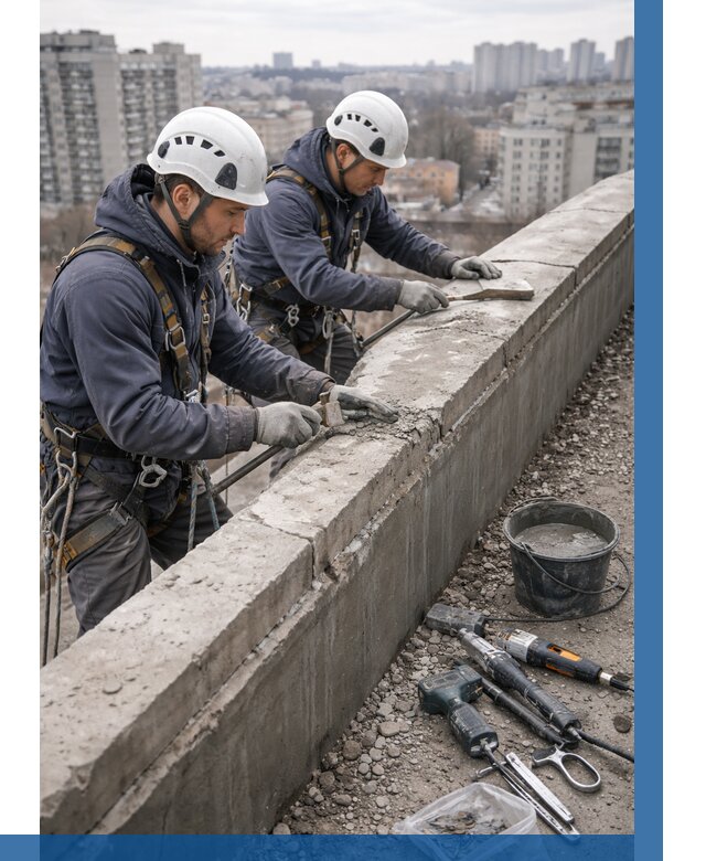 Ремонт парапета на кровле в Кинешме от 1516 р. | ВЫСОТНИК-Кнш