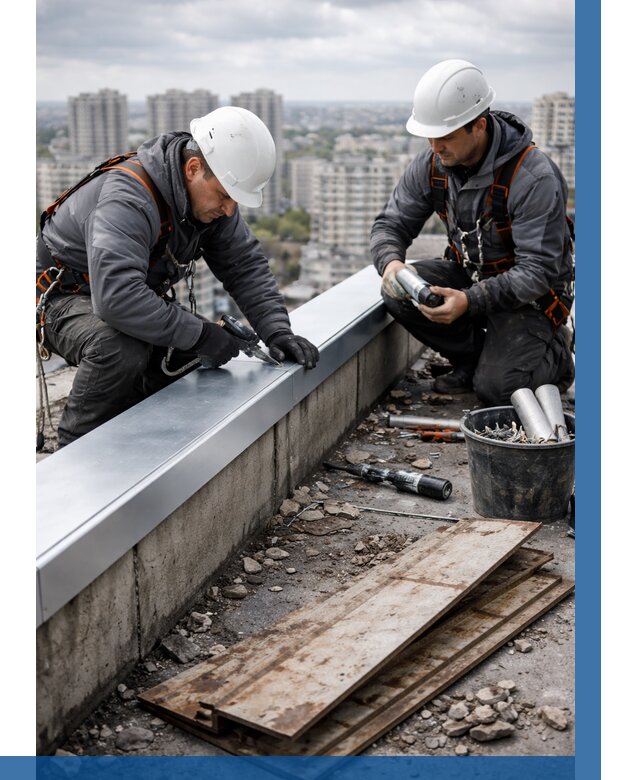 Замена парапетных крышек под ключ в Кинешме от 1213 р. | ВЫСОТНИК-Кнш