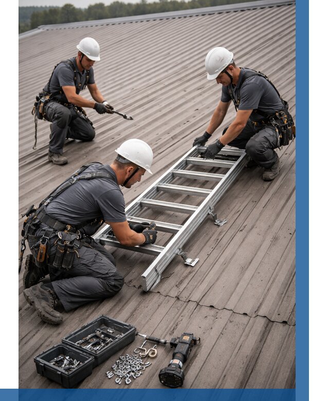 Монтаж кровельной лестницы в Кинешме от 4548 р. | ВЫСОТНИК-Кнш