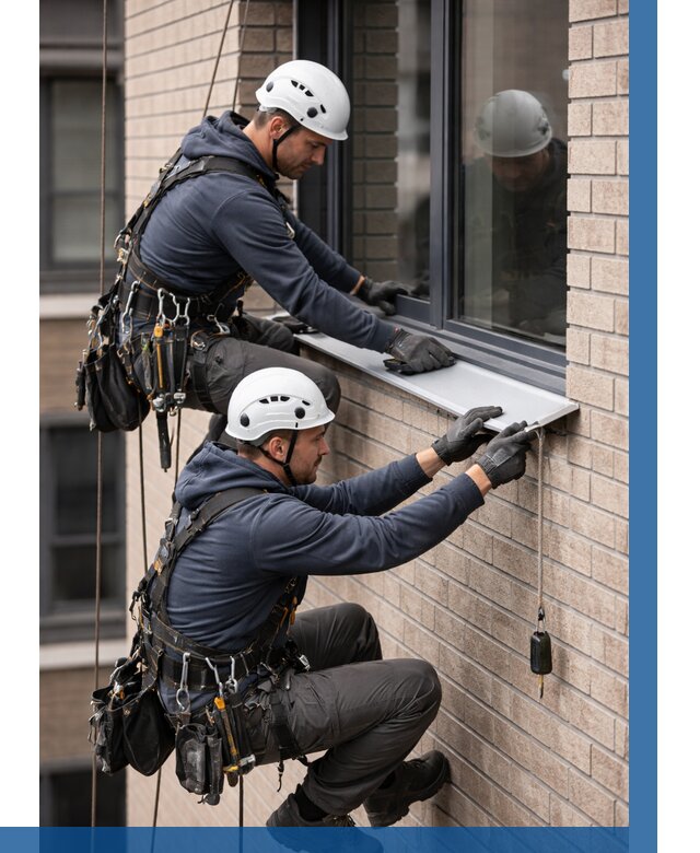 Монтаж оконных отливов под ключ в Кинешме от 3537 р. | ВЫСОТНИК-Кнш