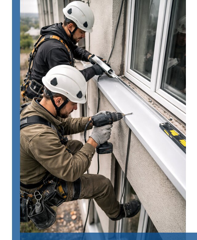 Профессиональный монтаж оконных отливов и отведения воды в Кинешме