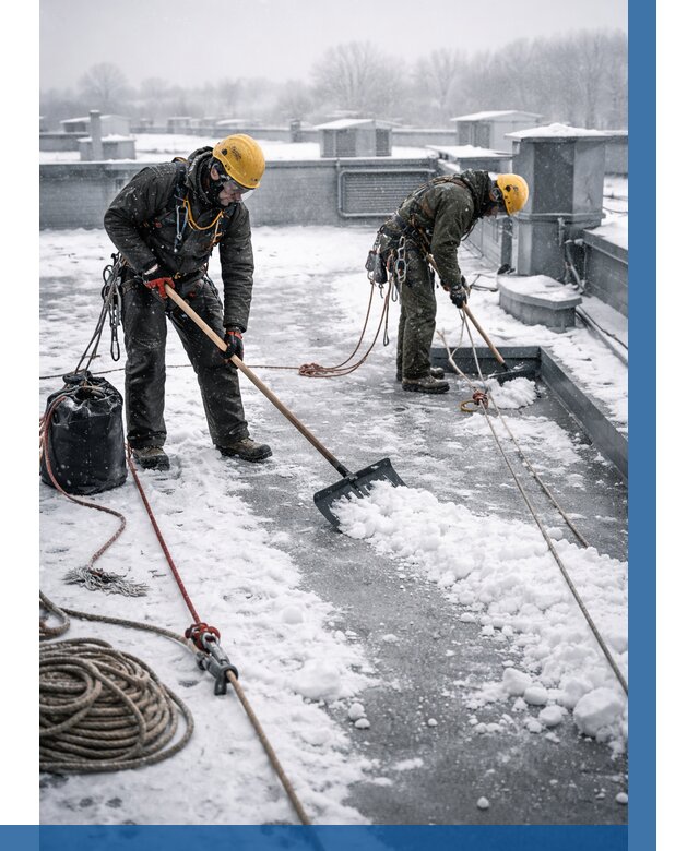 Очистка крыши от снега в Кинешме от 7580 р. | ВЫСОТНИК-Кнш