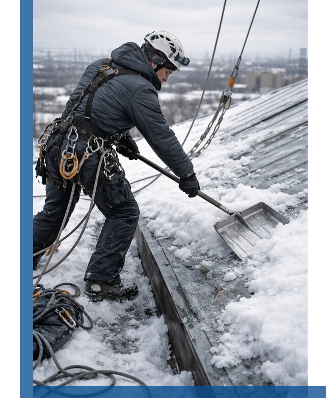 Профессиональная очистка кровли от снега и наледи в Кинешме