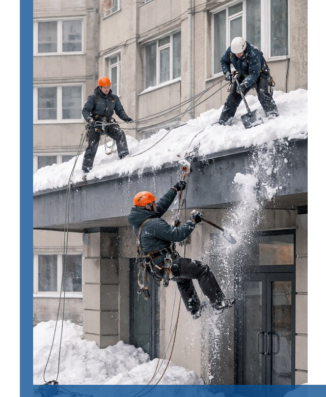 Безопасная очистка навесов от снега в Кинешме круглогодично