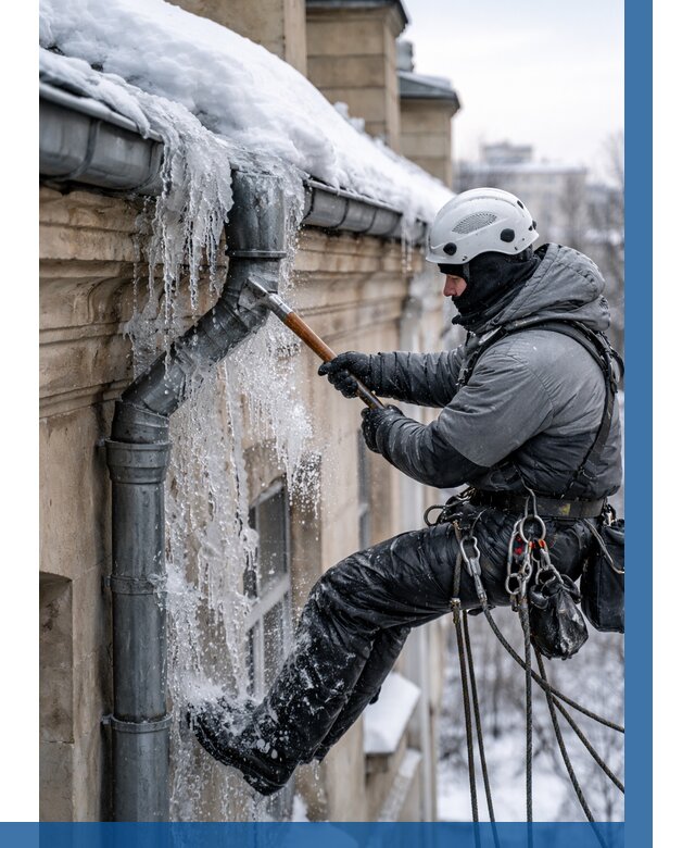 Очистка водостоков от льда в Кинешме от 3537 р. | ВЫСОТНИК-Кнш