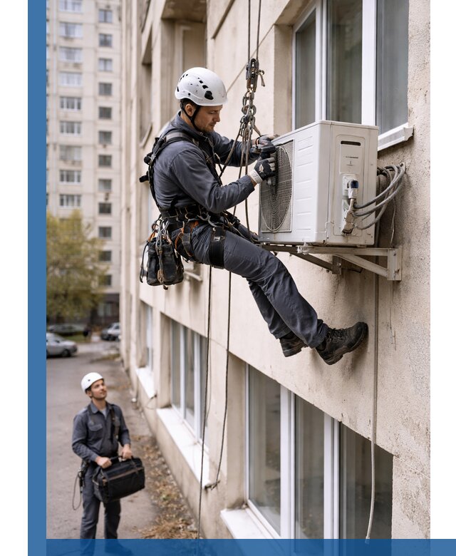 Демонтаж внешнего блока кондиционера в Кинешме профессионально