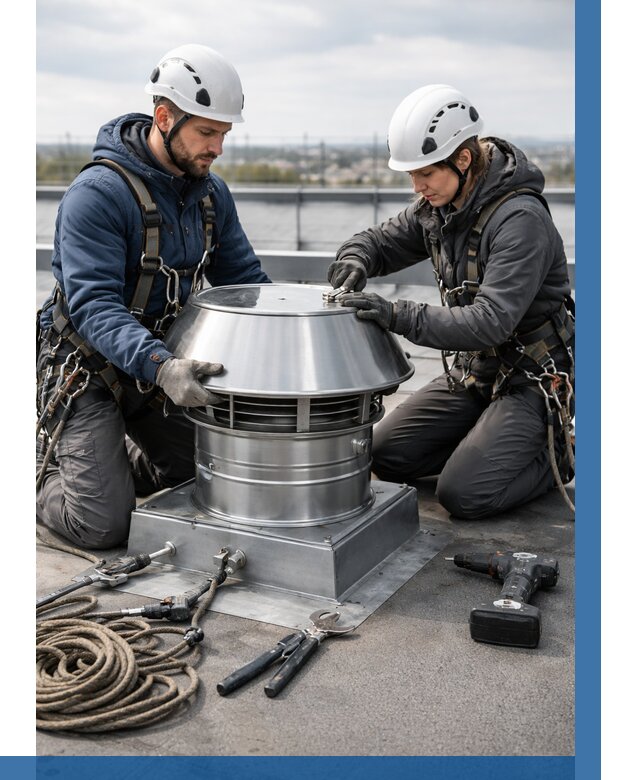 Установка дефлекторов на кровле в Кинешме от 4548 р. | ВЫСОТНИК-Кнш