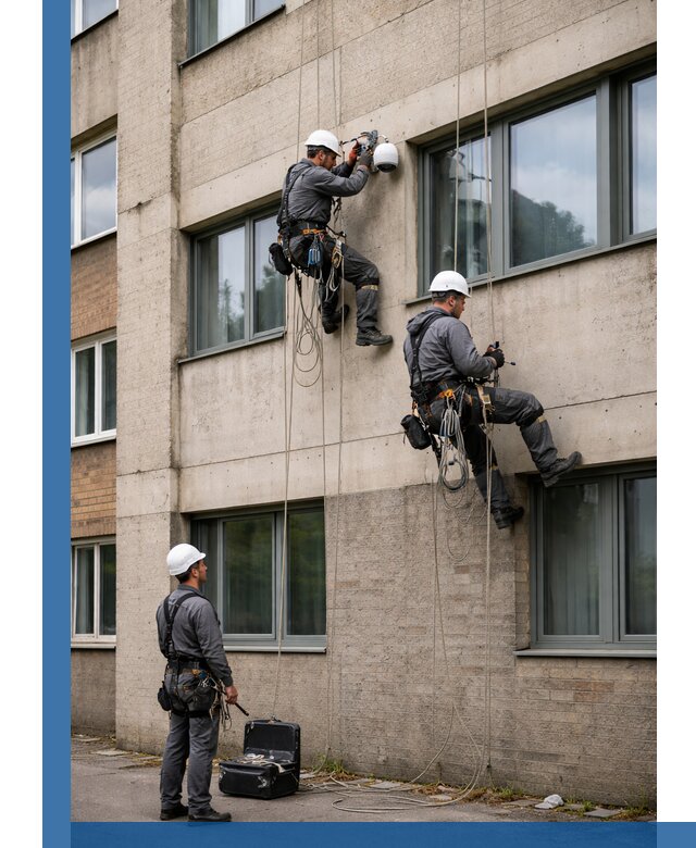 Монтаж фасадных камер видеонаблюдения в Кинешме под ключ