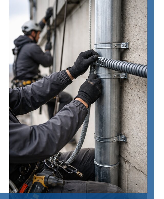 Монтаж гофры для кабеля в Кинешме от 303 р. | ВЫСОТНИК-Кнш