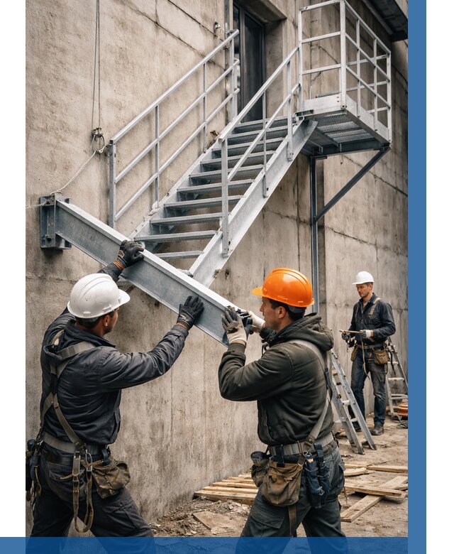 Монтаж металлических лестниц в Кинешме от 15161 р. | ВЫСОТНИК-Кнш