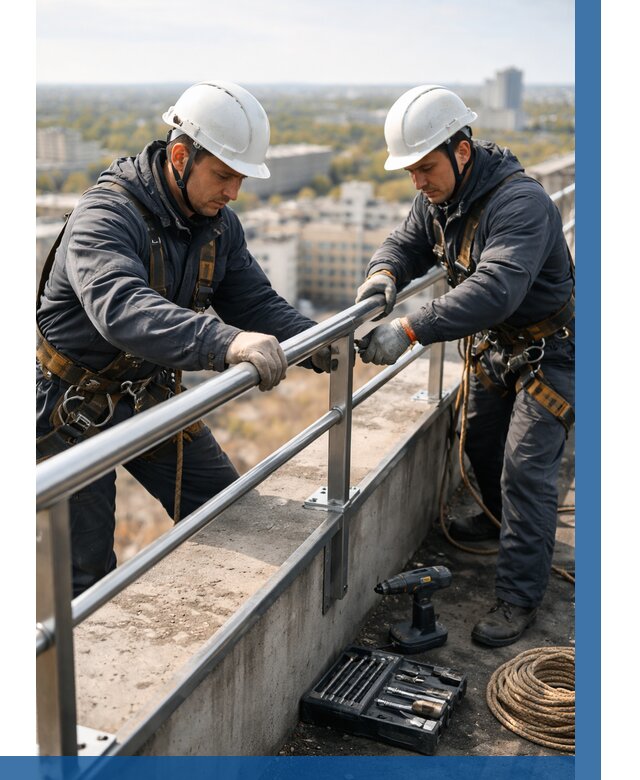 Монтаж перил на высоте в Кинешме от 2527 р. | ВЫСОТНИК-Кнш