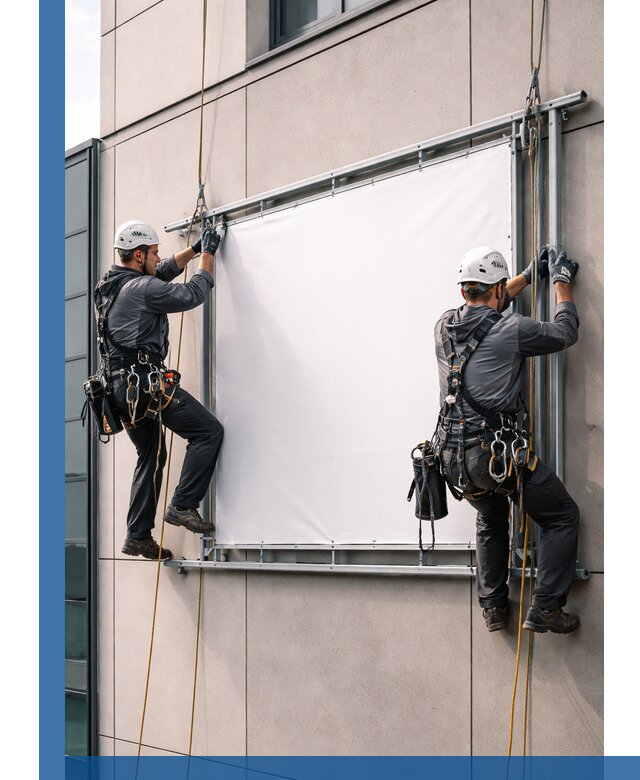 Монтаж наружной рекламной вывески в Кинешме под ключ