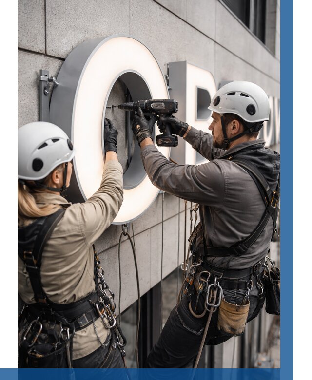 Монтаж световых букв в Кинешме от 3032 р. под ключ ВЫСОТНИК-Кнш